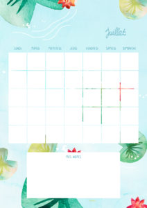 Drawingsandthings-Calendrier-Juillet-2023-Desktop Téléchargez gratuitement le calendrier du mois de Juillet sur le thème du nénuphar à l'aquarelle