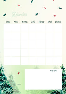 Téléchargez un calendrier gratuit pour le mois de décembre.
