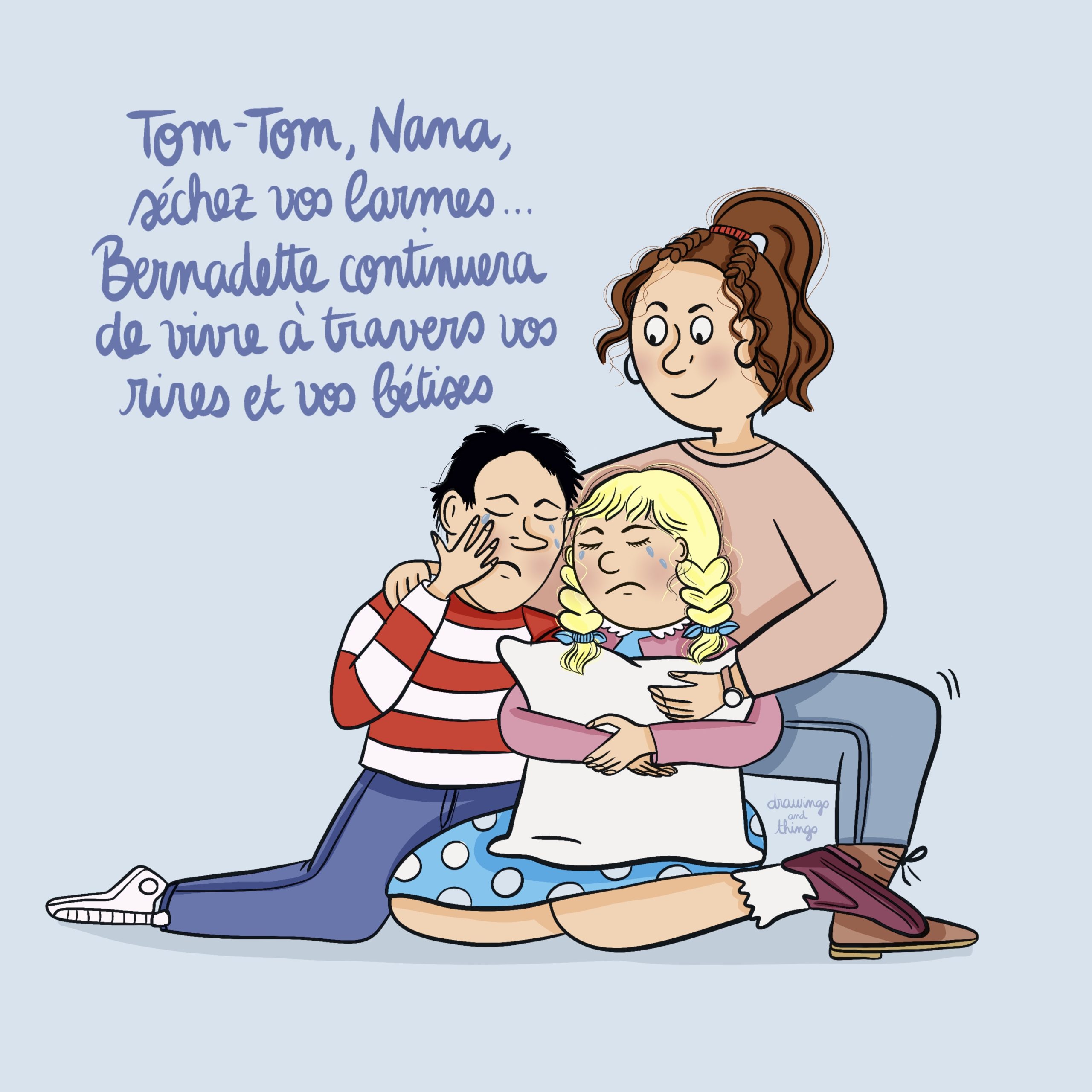 Illustration hommage à Bernadette Després grâce à une illustration de Tom-Tom et Nana